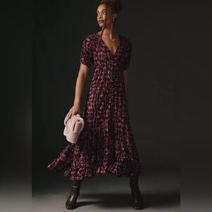 By Anthropologie ruched maxi dress